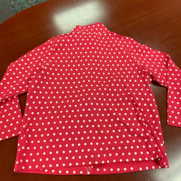 Quacker Factory Pink Polka Dot Snap Up Jacket sz XL EUC - Picture 5 of 5